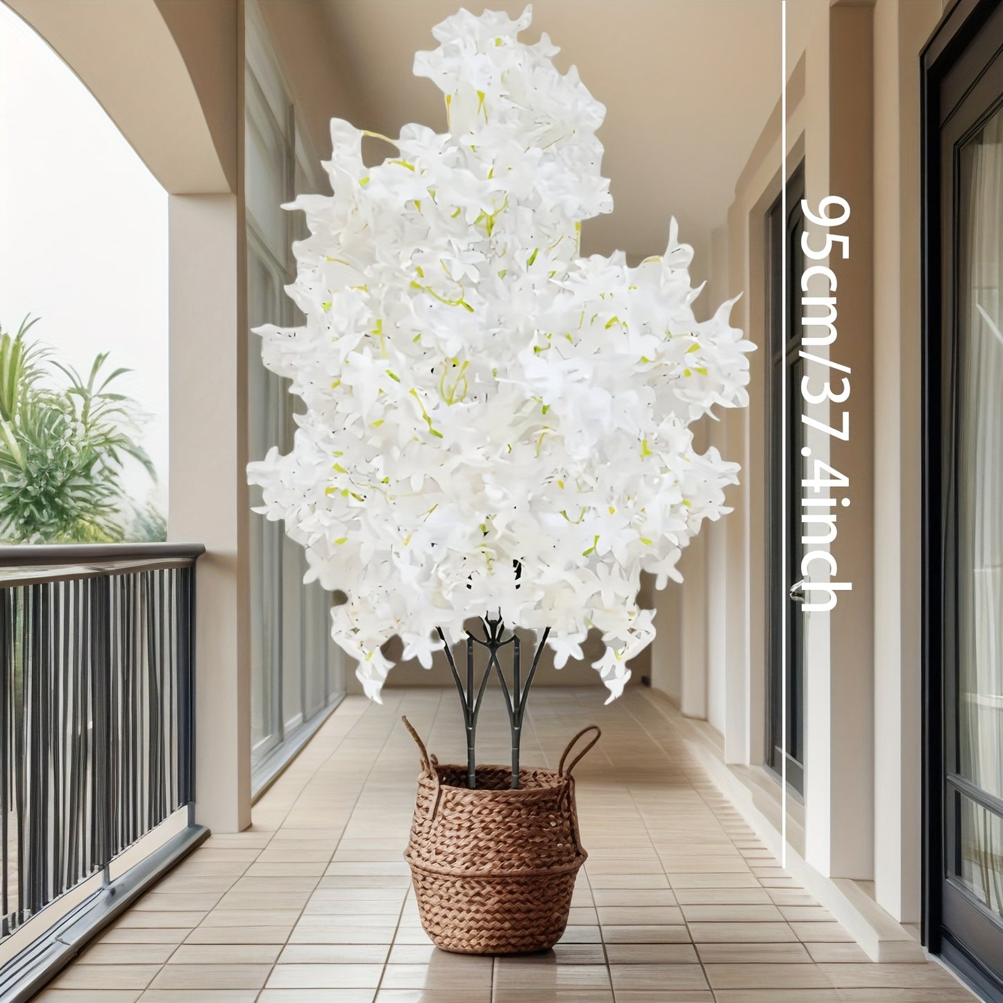 2pcs High-Realism White Cherry Blossom Trees