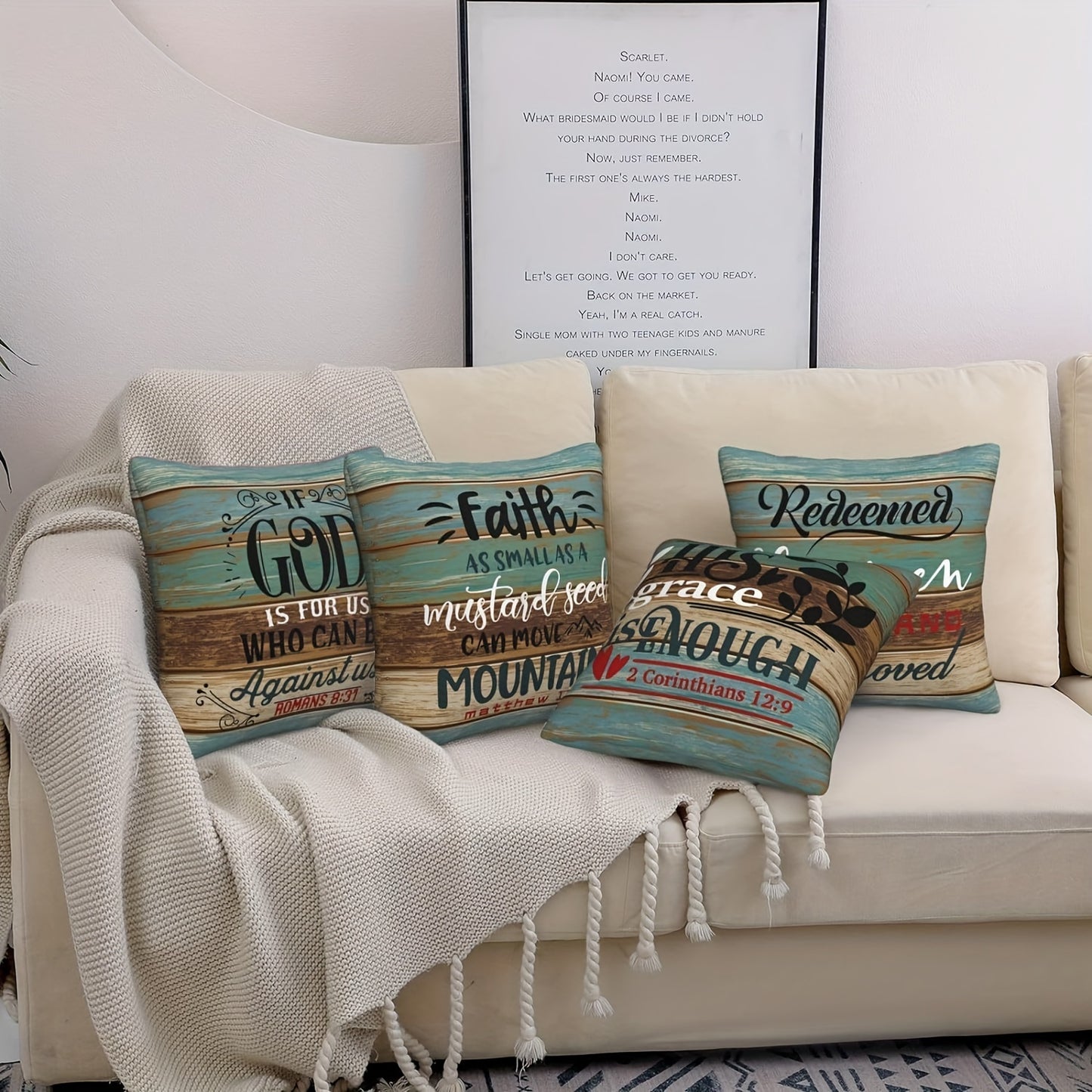 4-Pack Inspirational Christian Decorative Pillow Covers – 18" x 18" Short Plush Throw Pillowcases