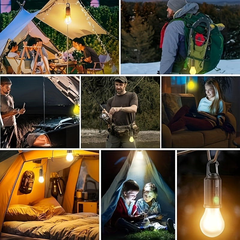1/2/4 Pack LED Solar-Powered Camping Lantern – USB Rechargeable, IP65 Waterproof Outdoor Tent Light