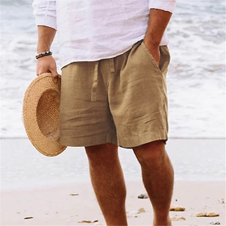 Summer Casual Solid Color Shorts Vacations Beach Pants