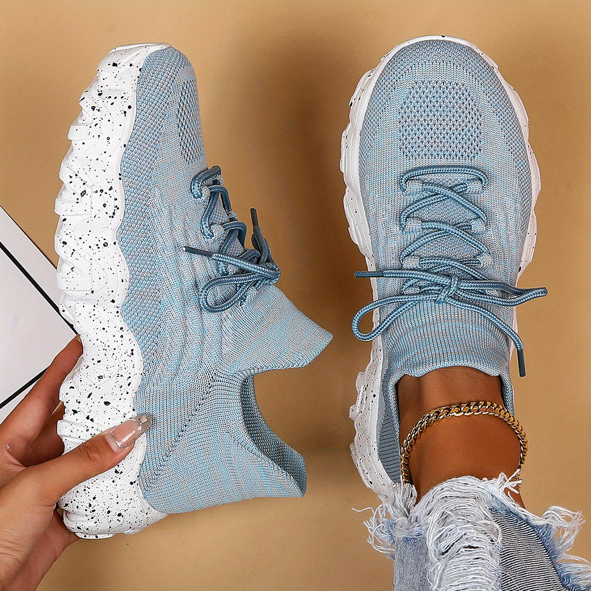 Women’s Casual Sports Sneakers – Striped Low-Top Slip-On Shoes
