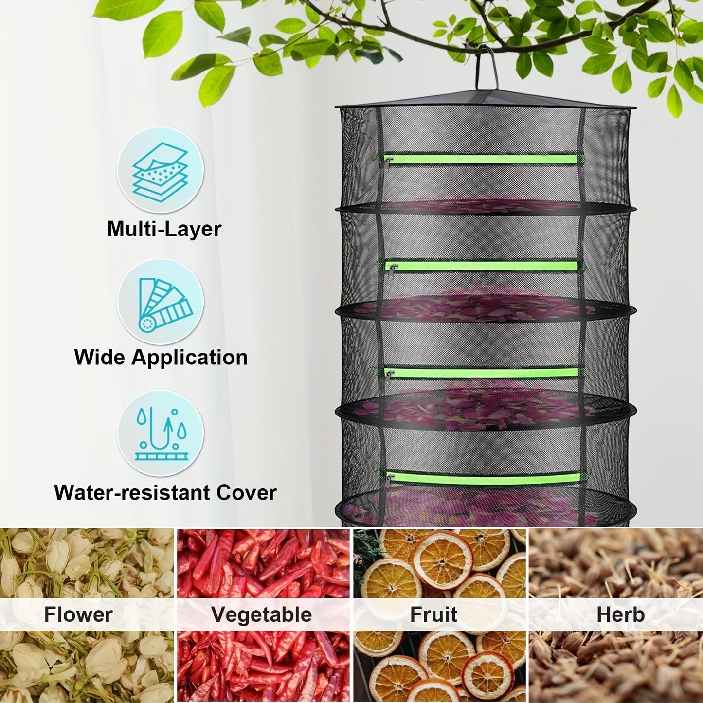4-Layer Herb Drying Rack