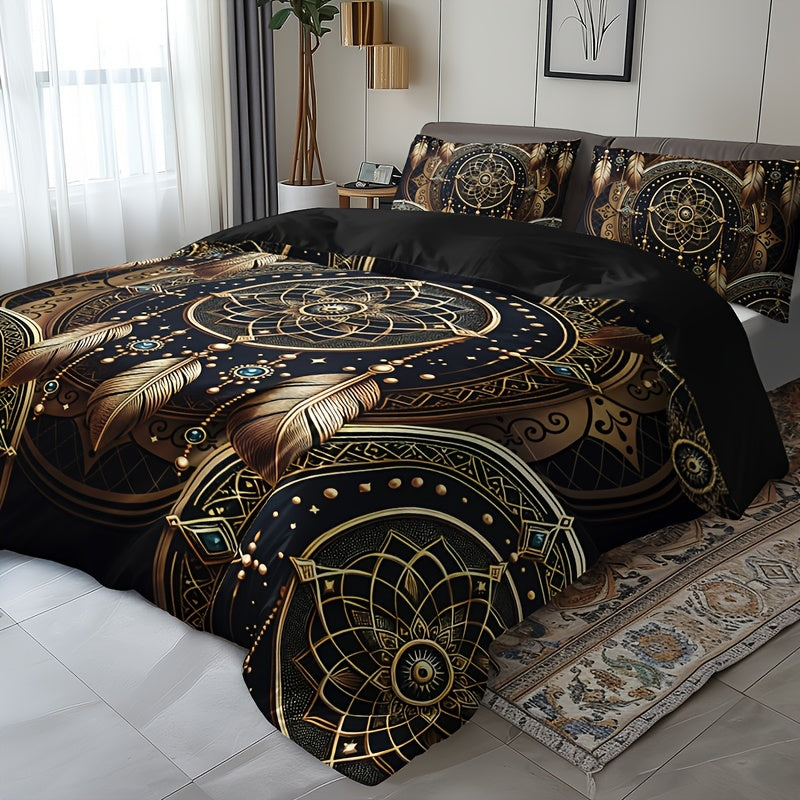 3-Piece Dreamcatcher Feather Tribal Duvet Cover Set