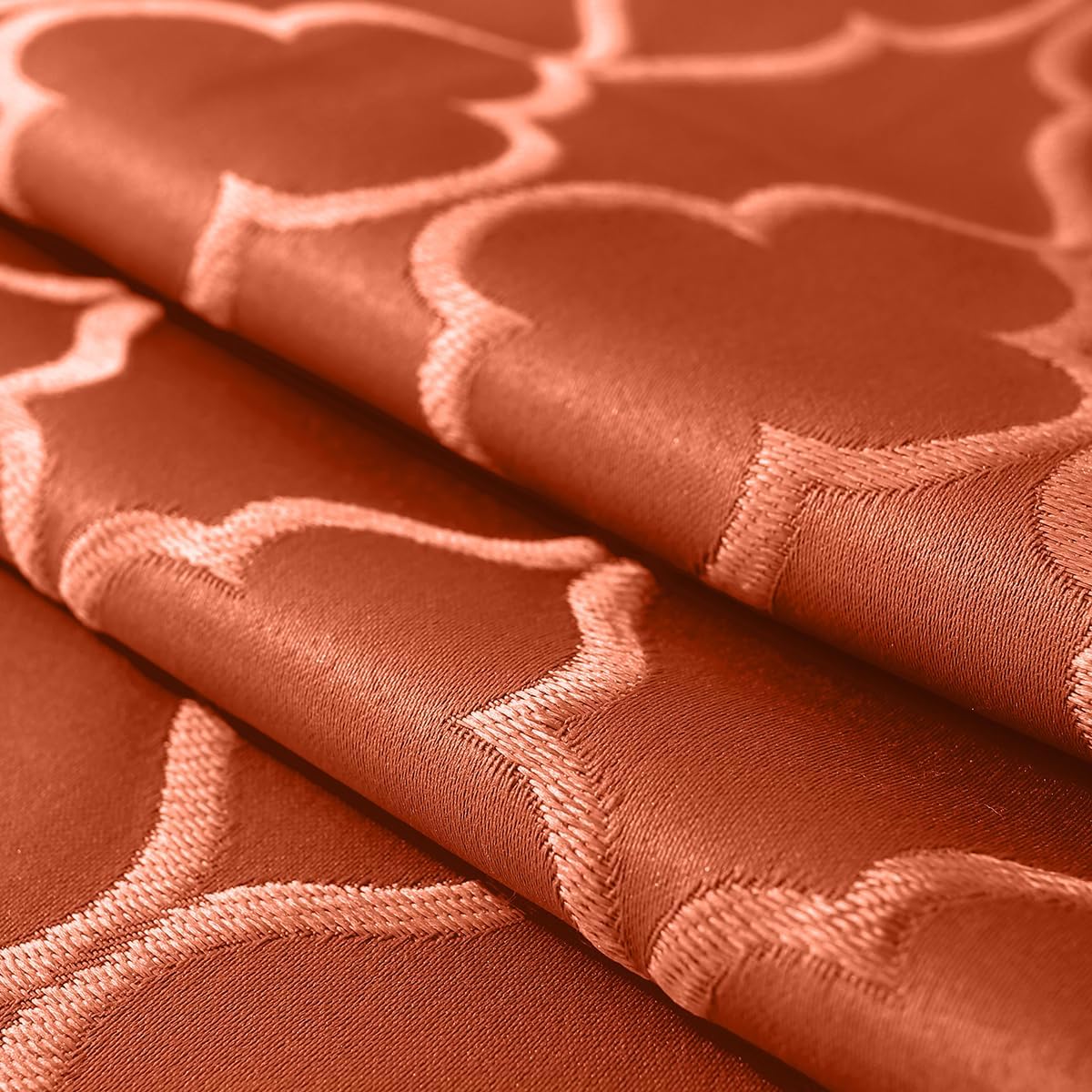 SASTYBALE Rust Jacquard Damask Tablecloth - 52x52 Inch Square (Fits 2-4 Seats) - Fall Thanksgiving Decor - Water Resistant, Wrinkle-Free Polyester Fabric, Rustic Harvest Dining Cover for Parties