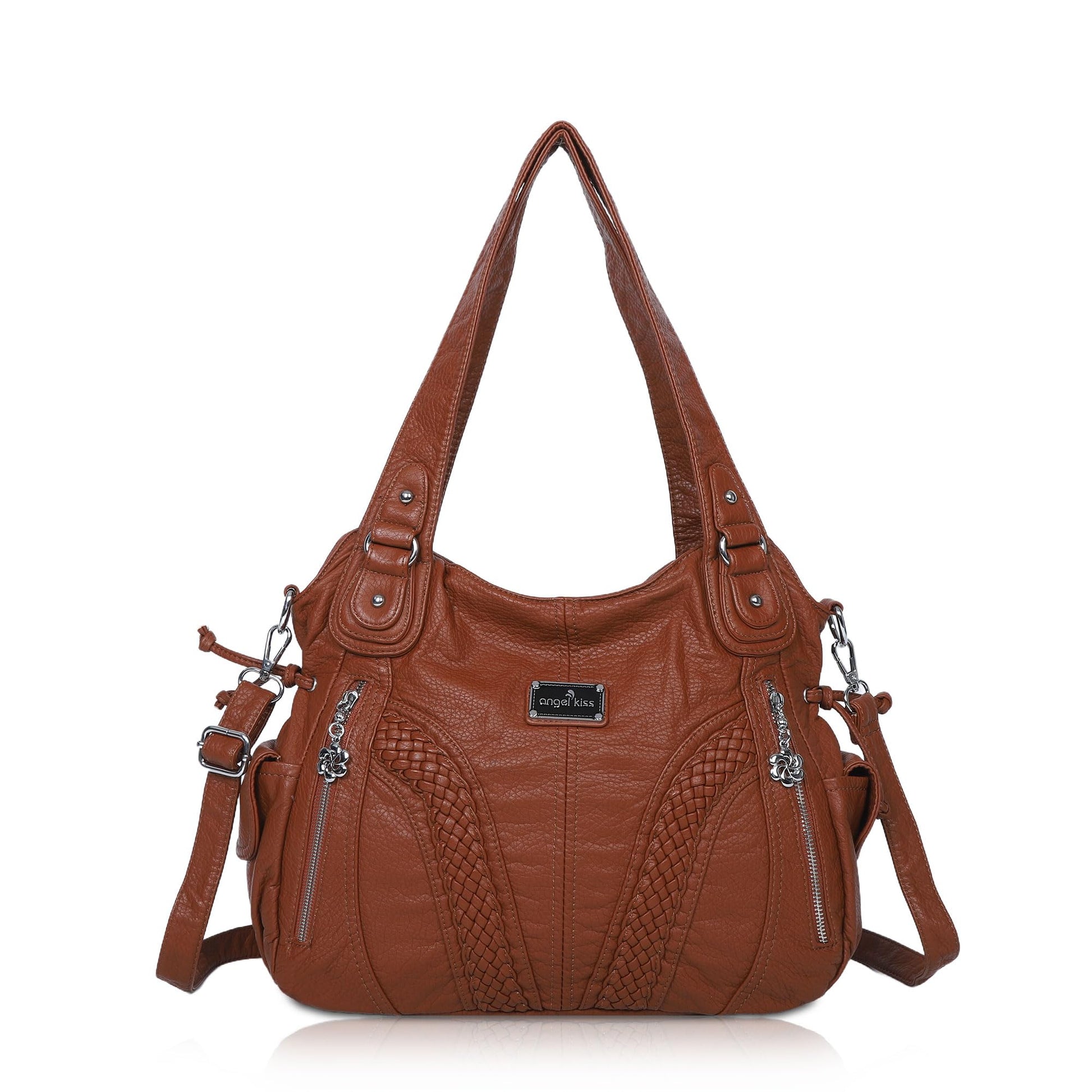 Purses and Handbags Women Fashion Tote Bag Shoulder Bags Top Handle Satchel Purses Washed Synthetic Leather Handbag