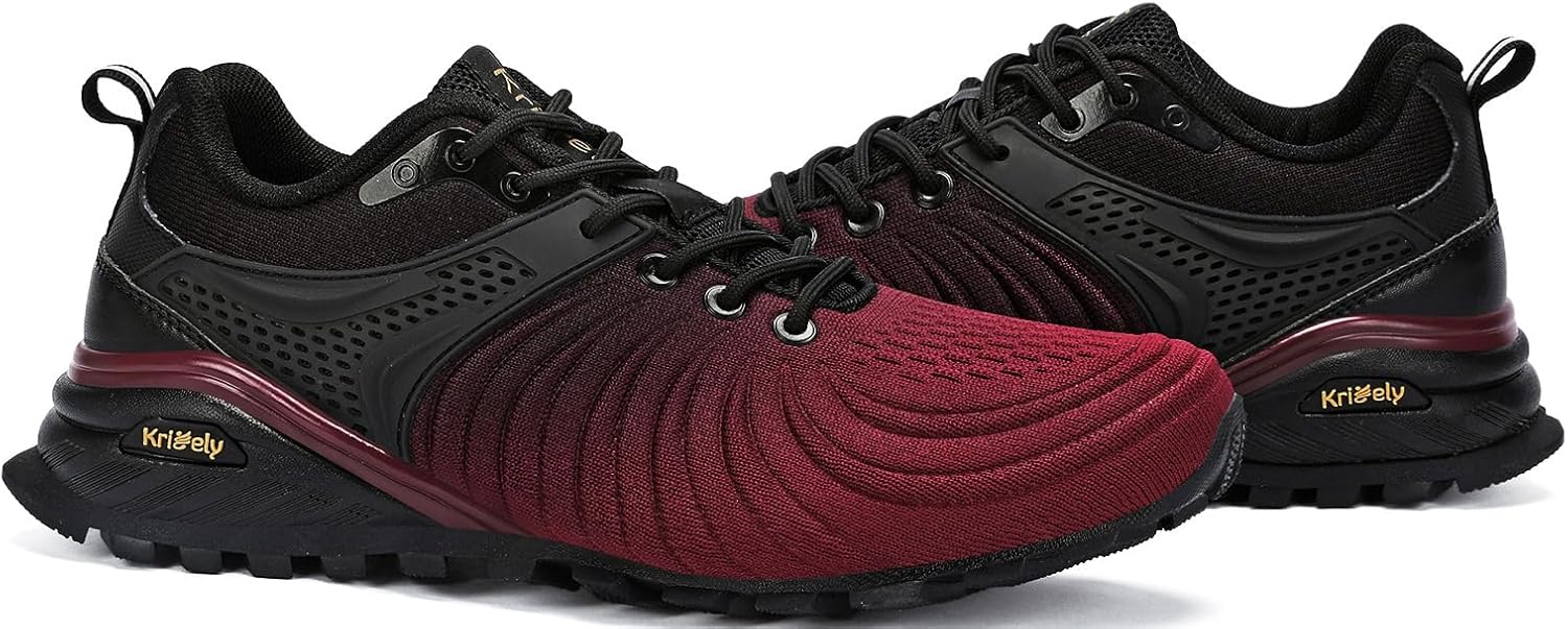 Kricely Men's Walking Shoes Breathable Lightweight Fashion Sneakers Non Slip Sport Gym Jogging Trail Running Shoes