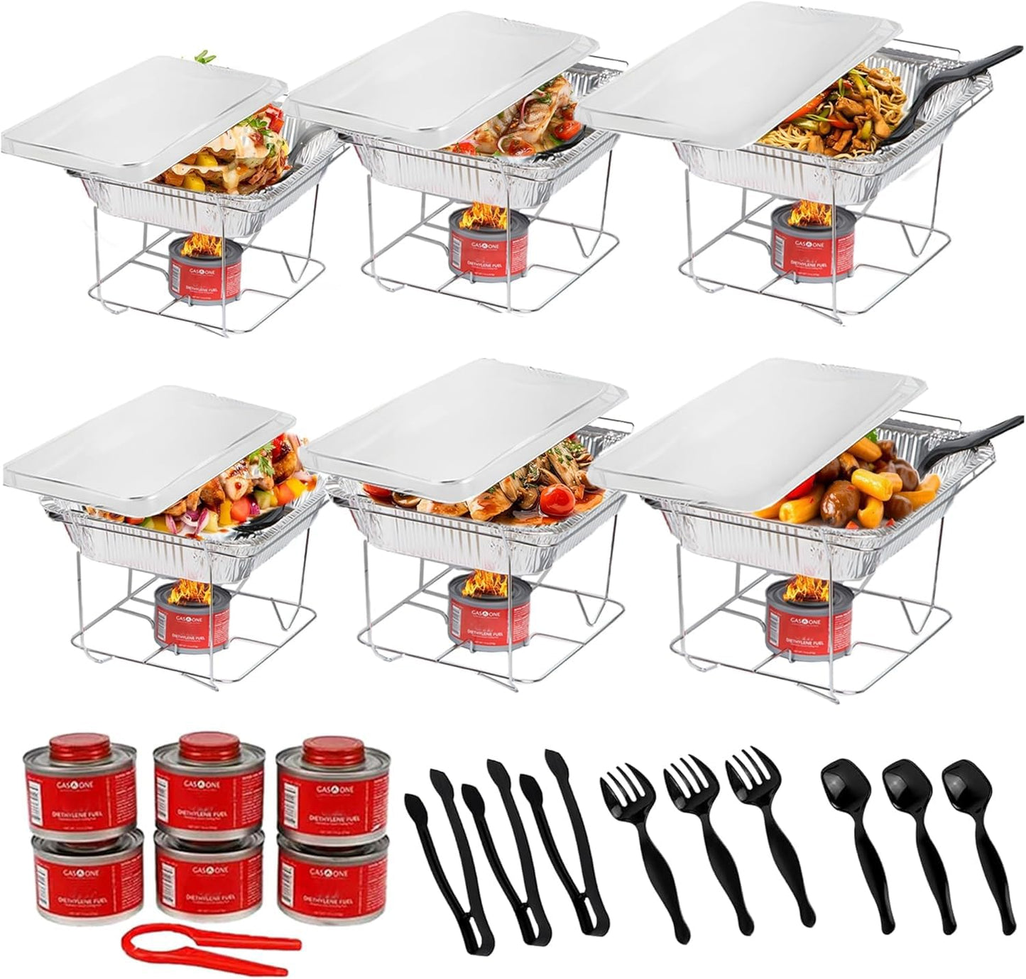 Alpha Living 6‑Pack Disposable Chafing Dish Buffet Set: