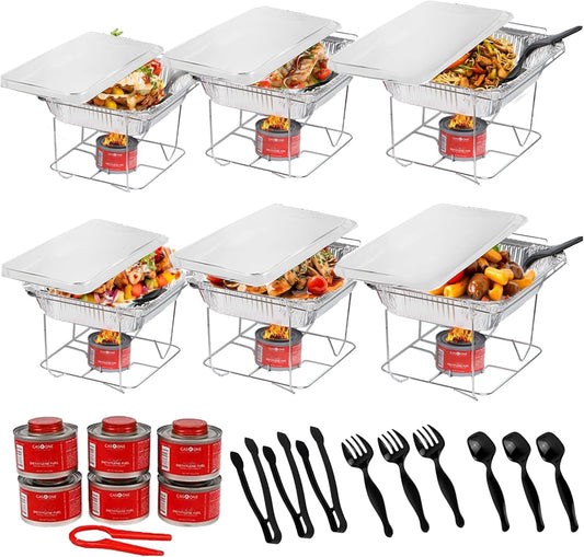 Alpha Living 6‑Pack Disposable Chafing Dish Buffet Set: