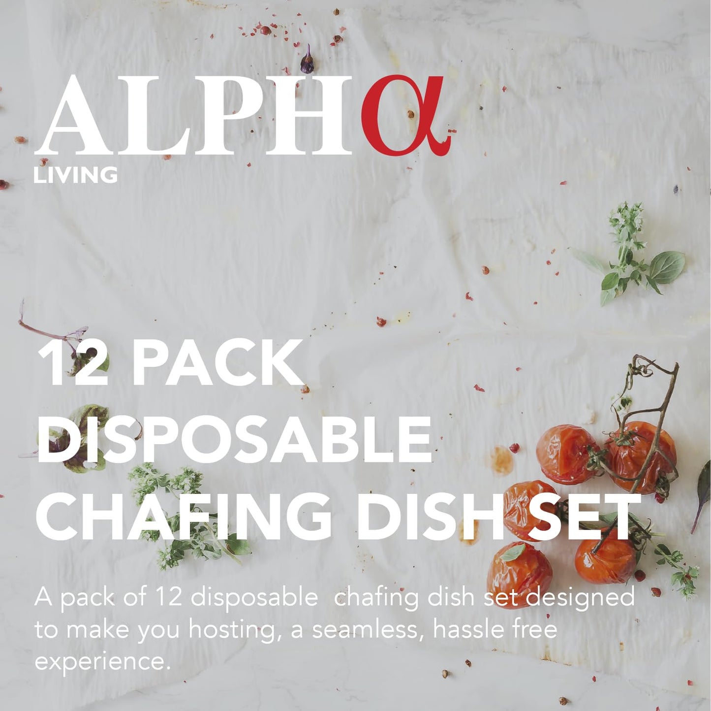 Alpha Living 6‑Pack Disposable Chafing Dish Buffet Set: