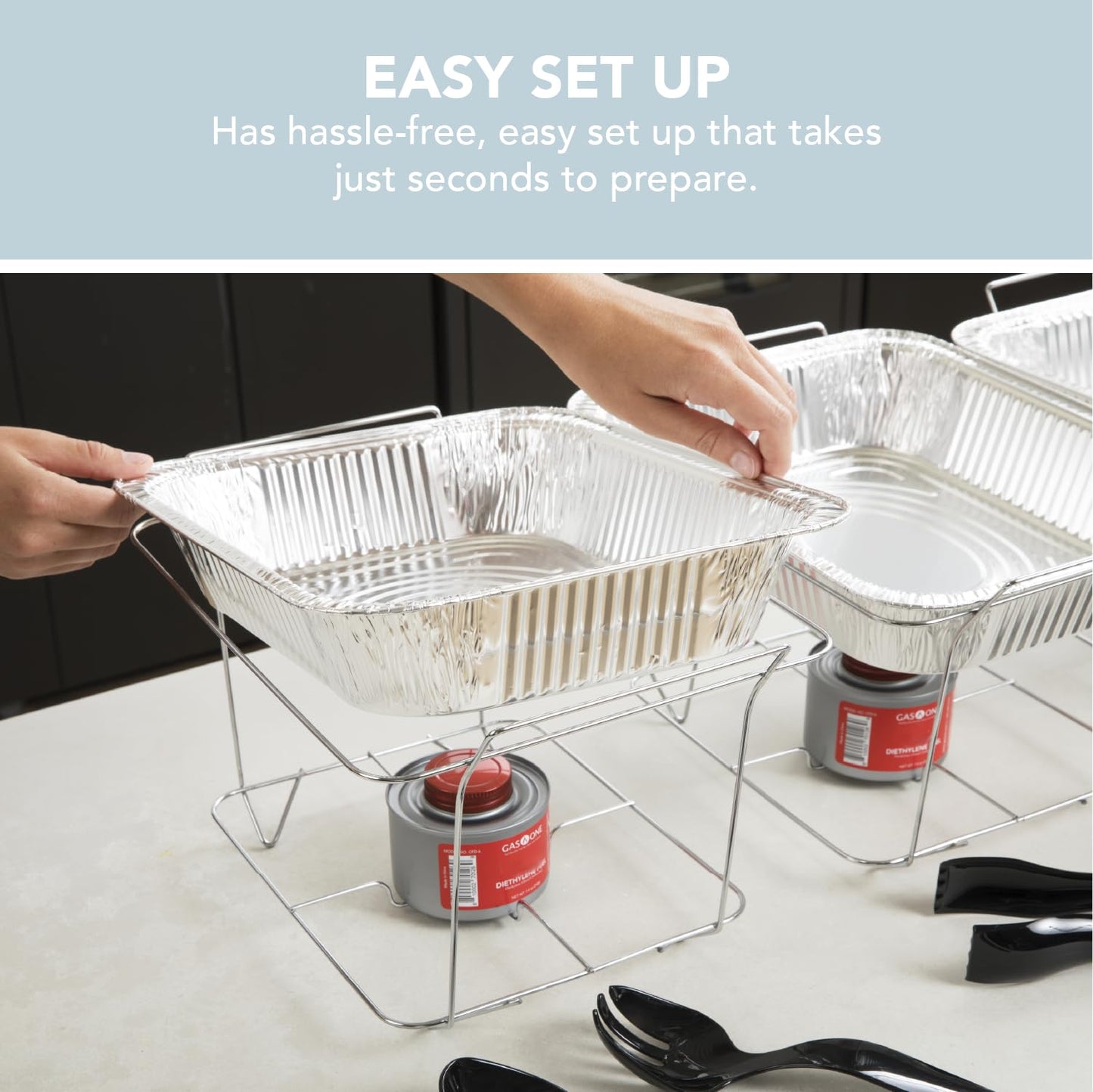 Alpha Living 6‑Pack Disposable Chafing Dish Buffet Set: