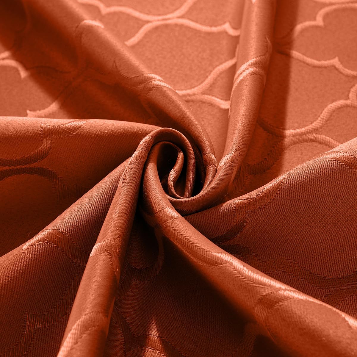 SASTYBALE Rust Jacquard Damask Tablecloth - 52x52 Inch Square (Fits 2-4 Seats) - Fall Thanksgiving Decor - Water Resistant, Wrinkle-Free Polyester Fabric, Rustic Harvest Dining Cover for Parties