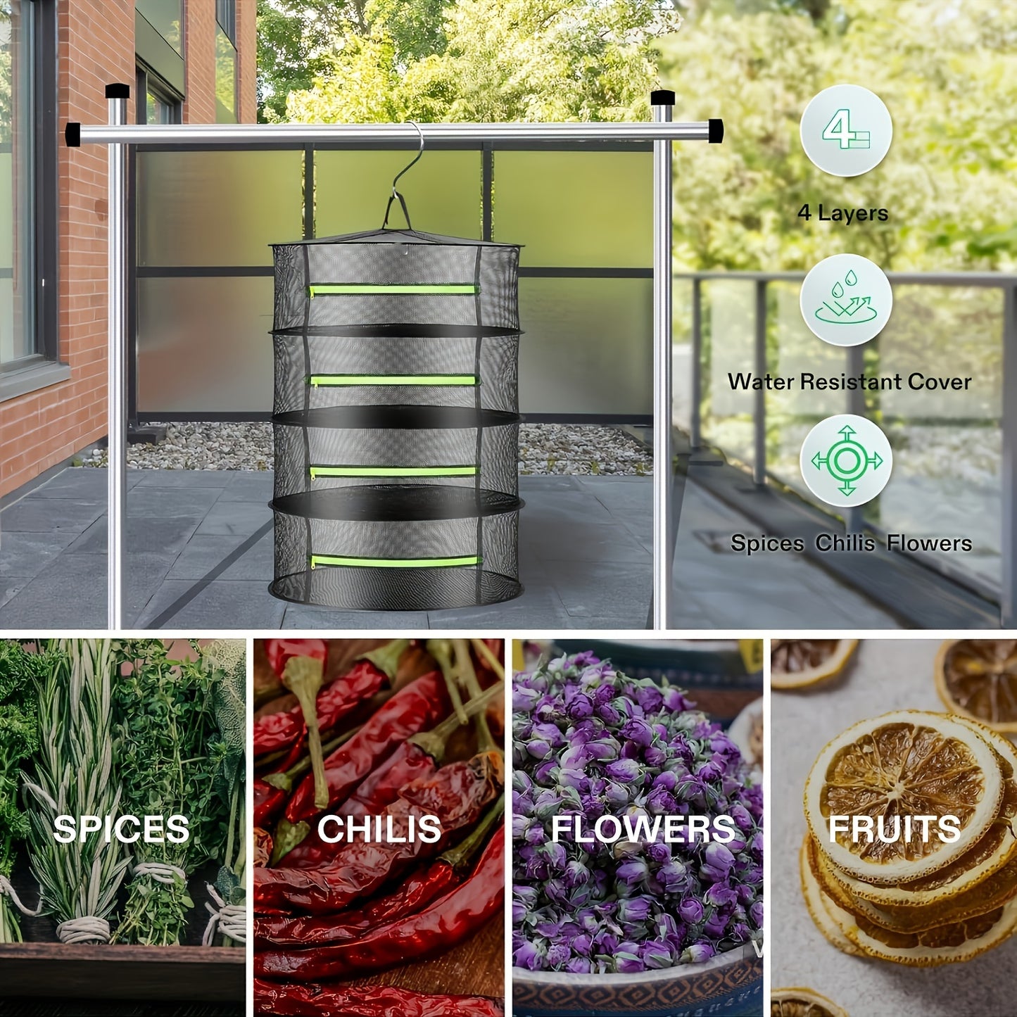 4-Layer Herb Drying Rack
