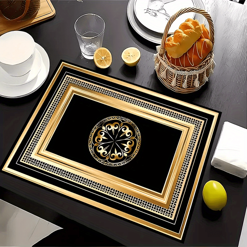 Luxury Gold Marble Table Placemats (Set of 4 or 6) – Non-Slip