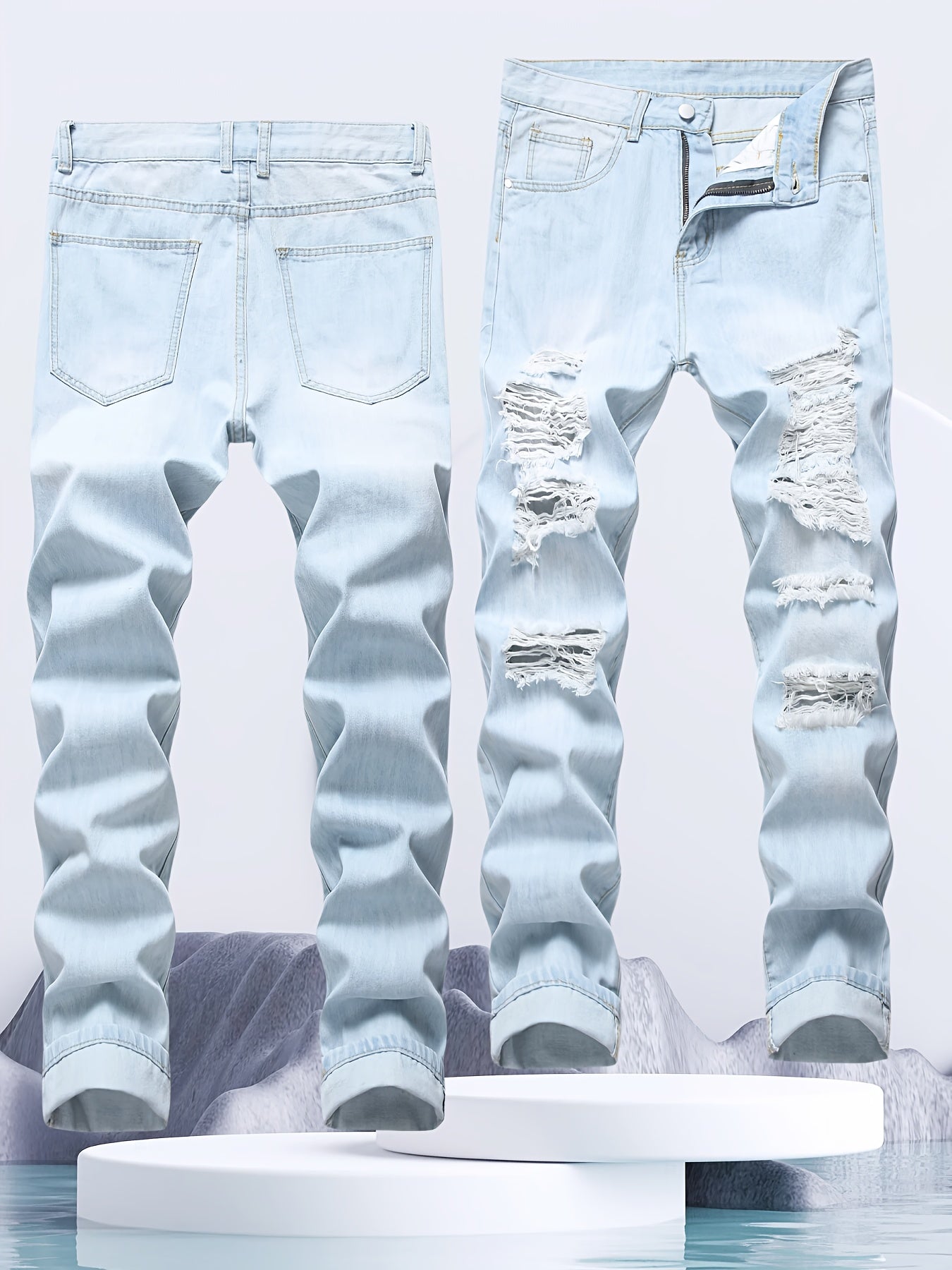 Men's Slim Stretch Ripped Jeans