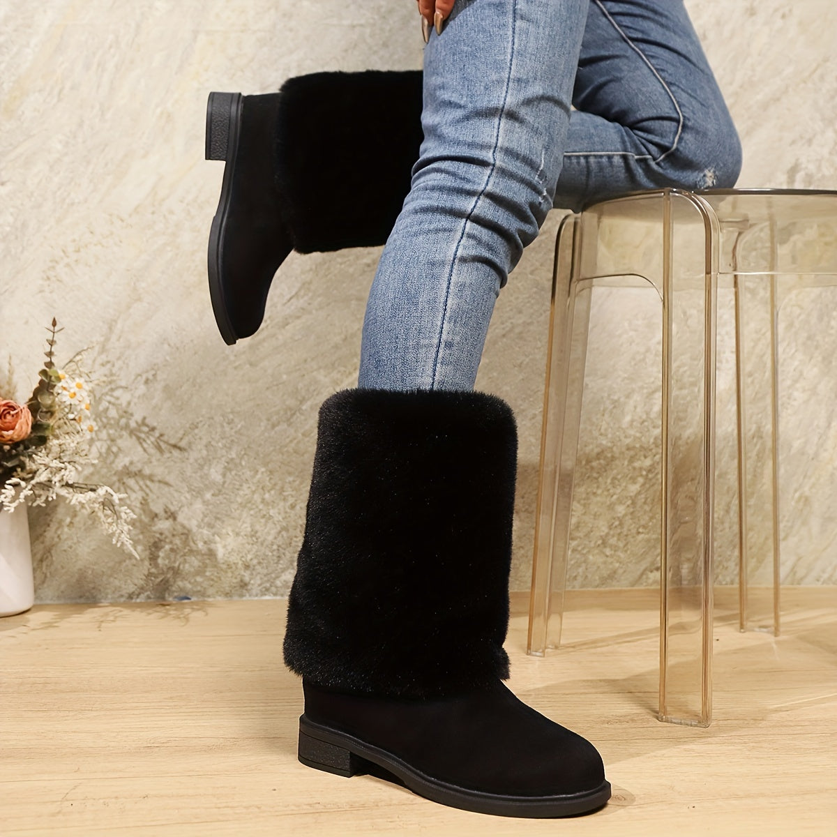 Women’s Plush Winter Boots — Cozy, Slip-Resistant Seasonal Footwear