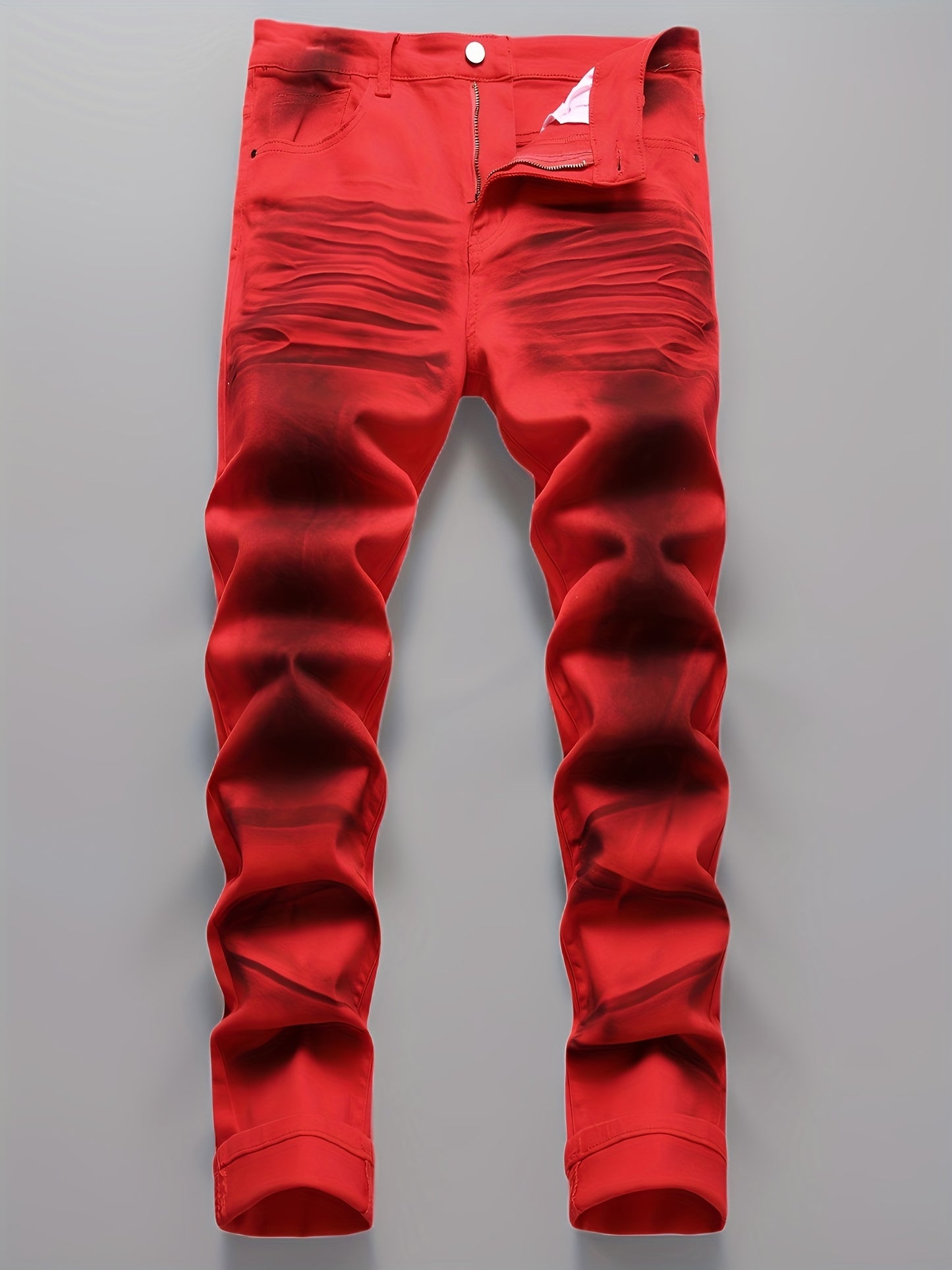 Men's Printed Jeans Stretch Casual Slim Long Casual Pants
