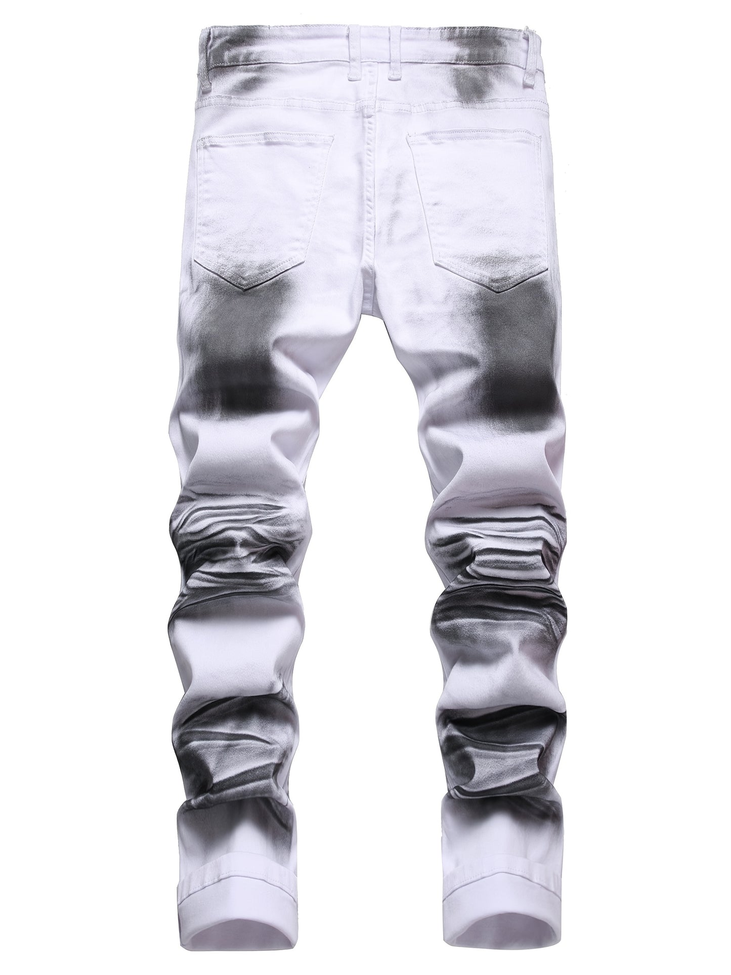 Men's Printed Jeans Stretch Casual Slim Long Casual Pants