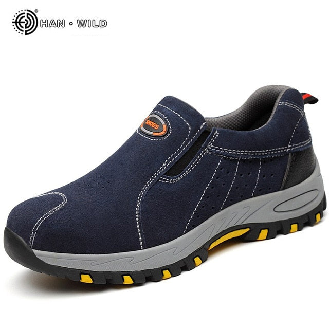 Steel Toe Safety Work Shoes – Men’s 2018 Fashion Summer Breathable Slip-On Casual