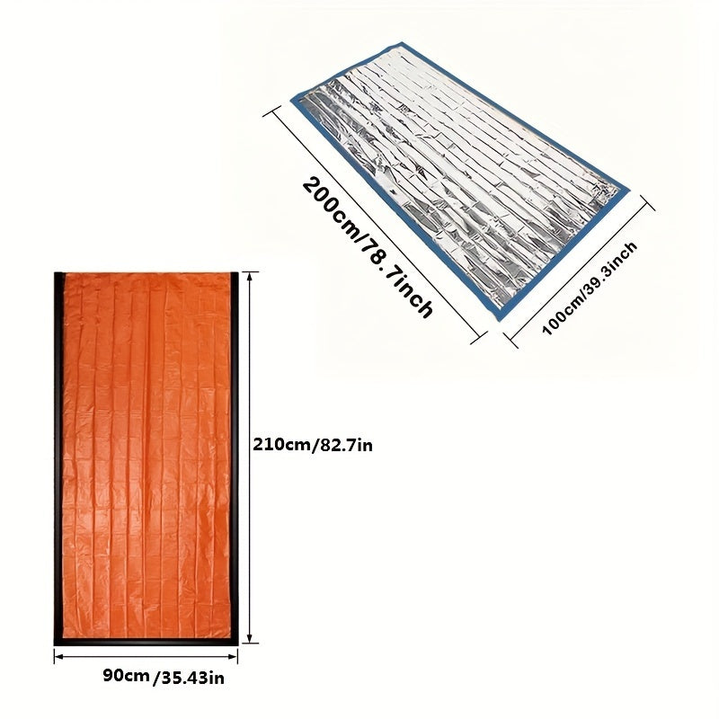 2pcs Emergency Survival Sleeping Bag – Portable Thermal Survival Blanket