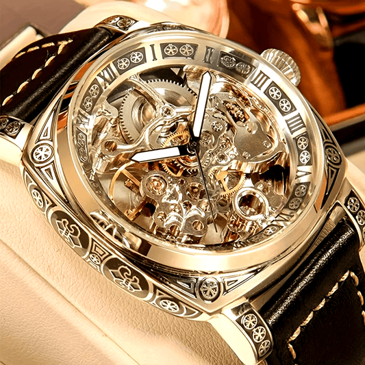 Luxury Golden-Tone Men's Automatic Mechanical Watch