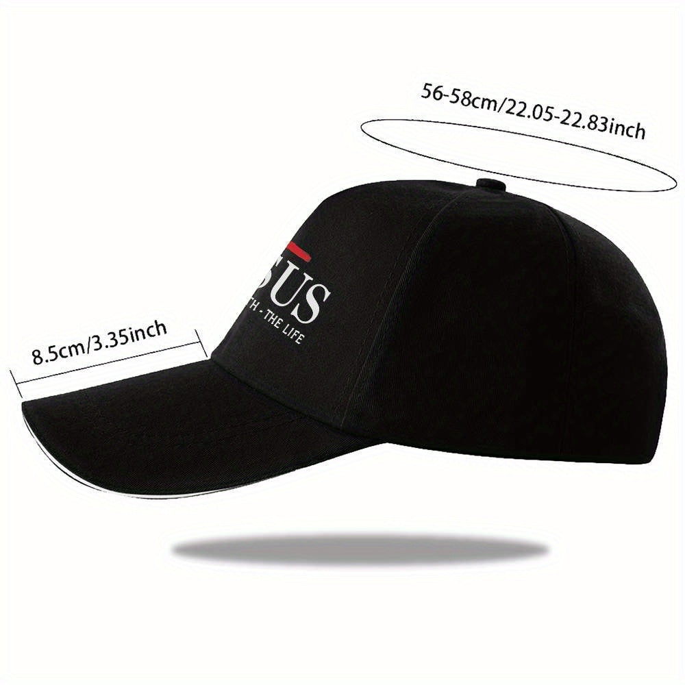 Jesus The Way - Truth - The Life" Cross Pattern Printed Baseball Cap