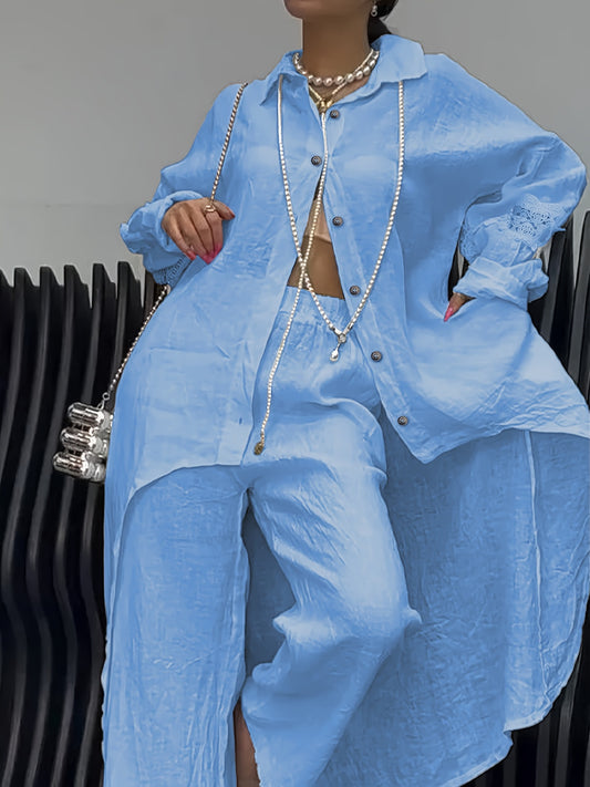 Stylish Women's Long Shirt and Pants Set