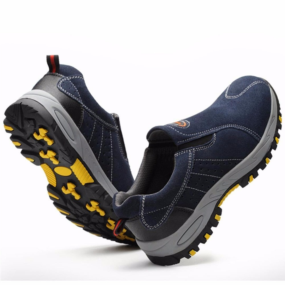 Steel Toe Safety Work Shoes – Men’s 2018 Fashion Summer Breathable Slip-On Casual
