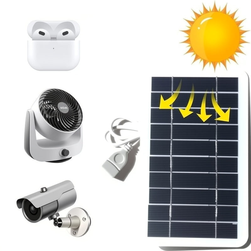 2W Portable Solar Charger with USB – Compact & Lightweight Outdoor Power Solution
