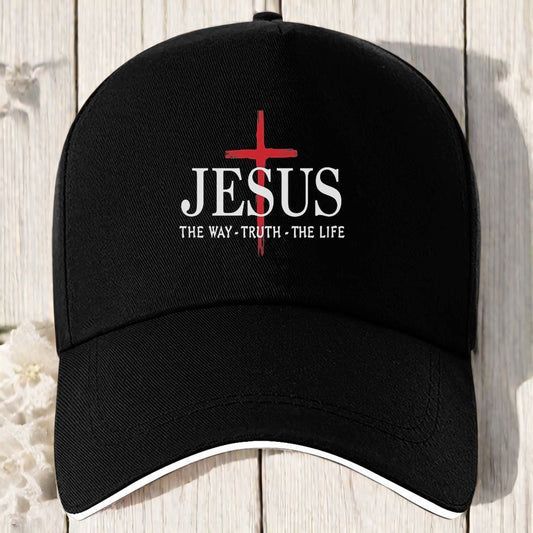 Jesus The Way - Truth - The Life" Cross Pattern Printed Baseball Cap