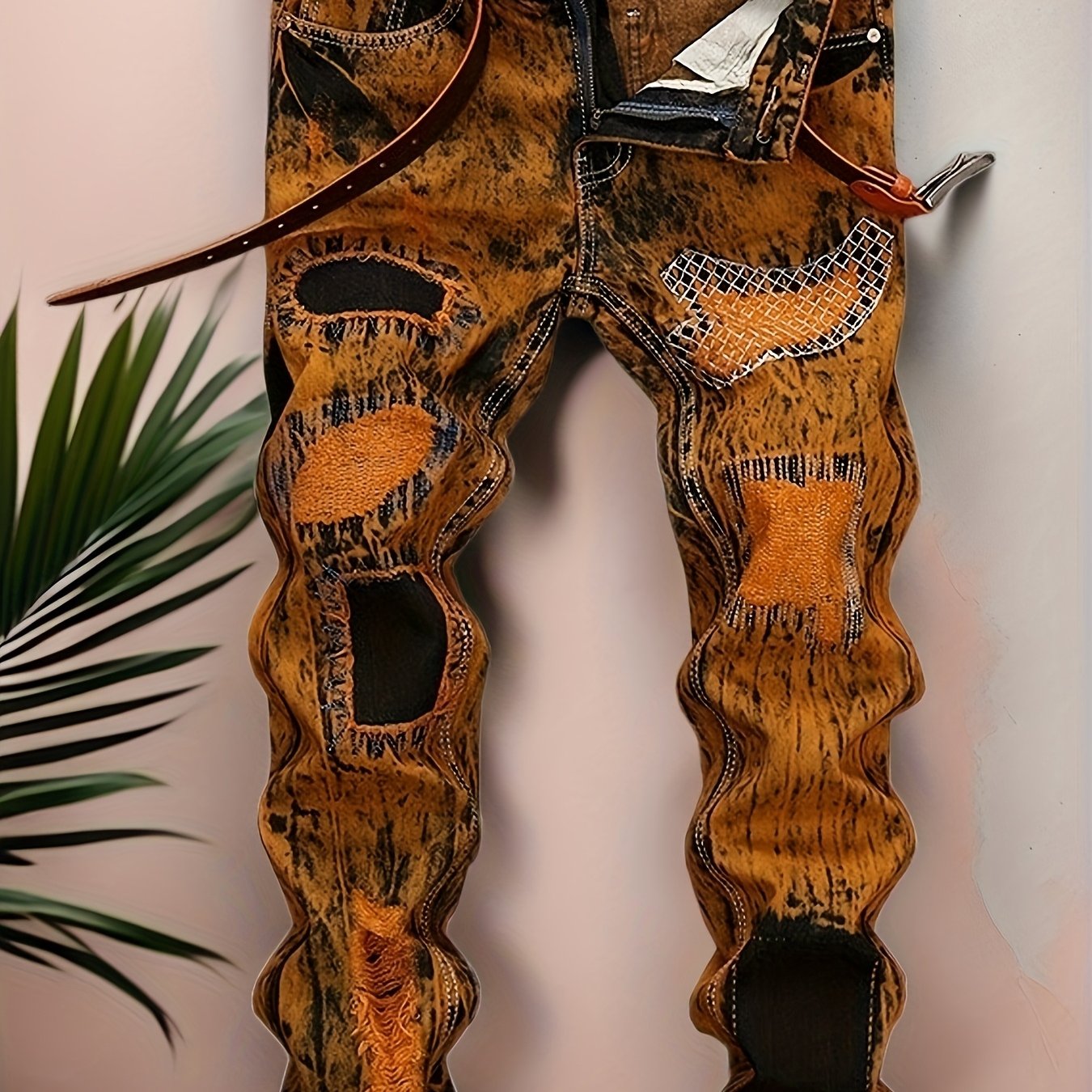 Men's Vintage Distressed Straight-Leg Jeans