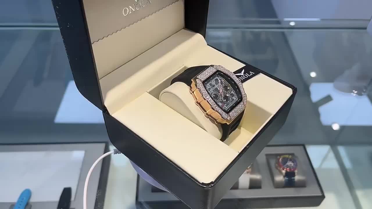 ONOLA Men's Automatic Mechanical Watch – Barrel-Shaped Tourbillon Elegance