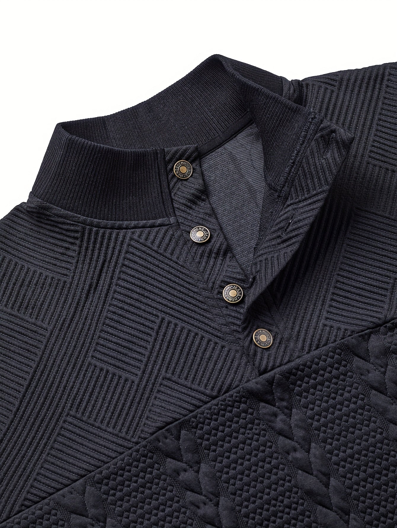 Men's Henley Shirt – Soft Stretch Long Sleeve Button-Up with Elastic Hem