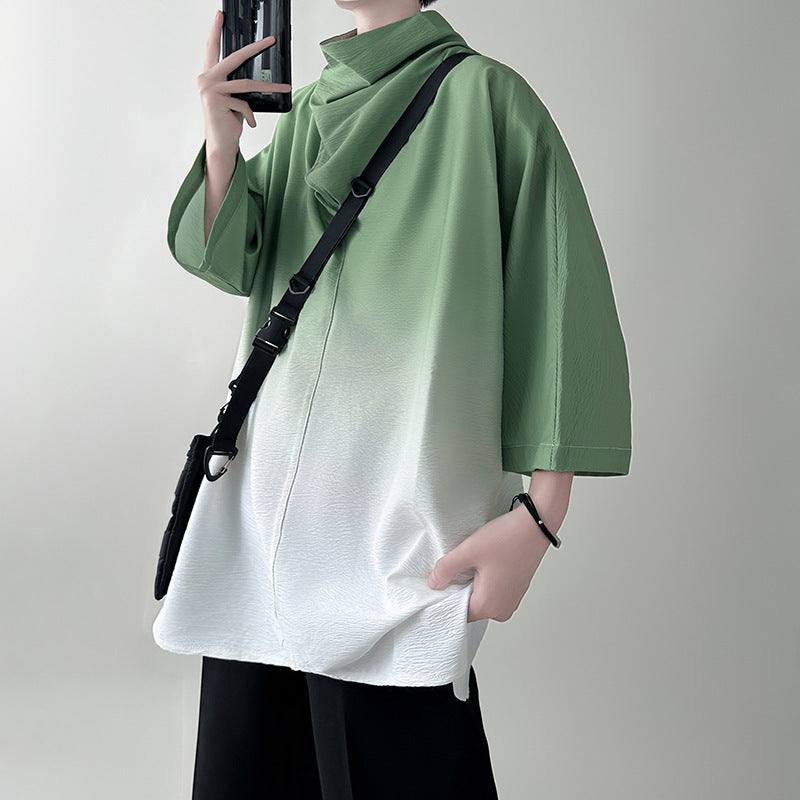 Gradient Short Sleeve Men's Plus Size Tee