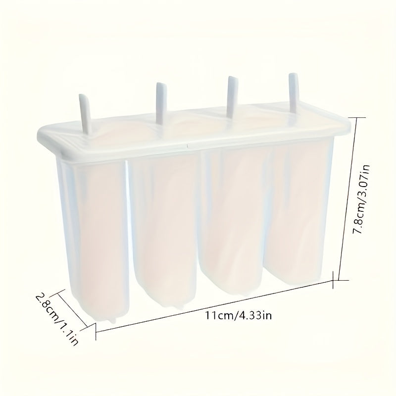 4pcs Ice Cream Mold Set – Reusable DIY Popsicle Maker for Summer Fun
