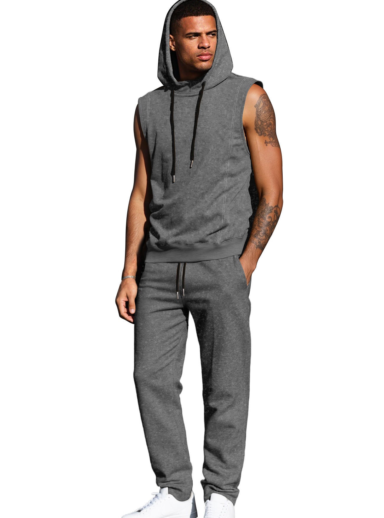 Aged-style Streetwear Casual Sporty Sweatshirt And Pants Set