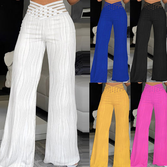 Jacquard Stretch Fabric Bootcut Pants
