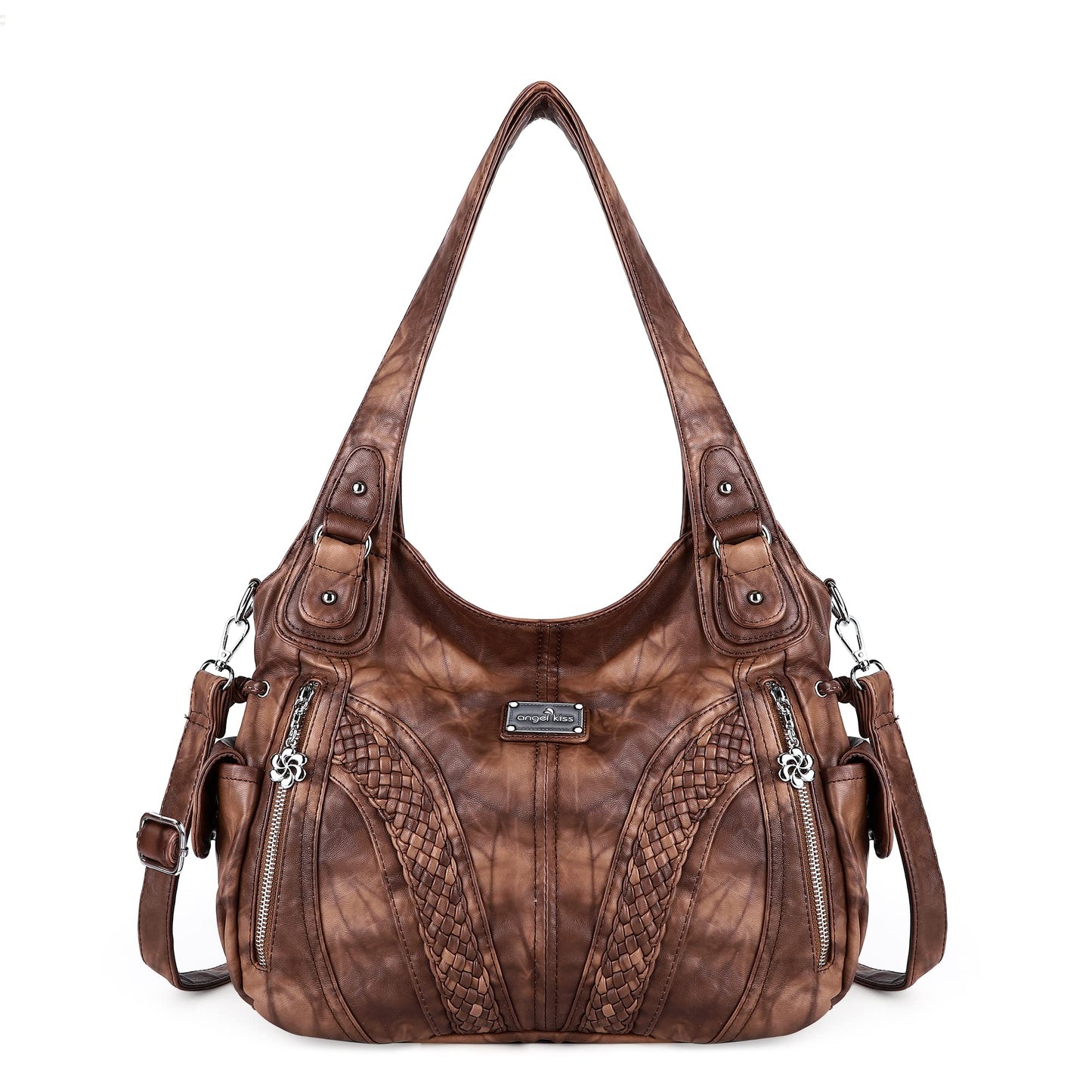 Purses and Handbags Women Fashion Tote Bag Shoulder Bags Top Handle Satchel Purses Washed Synthetic Leather Handbag