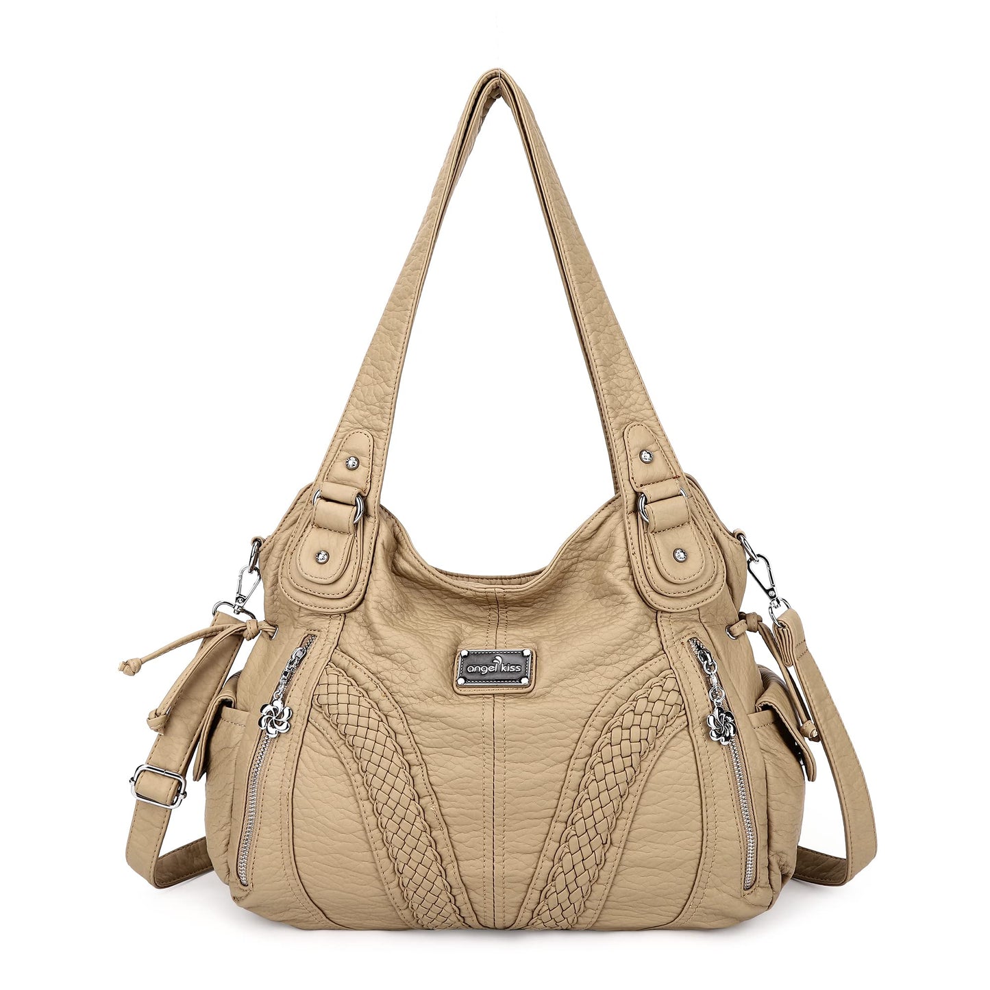 Purses and Handbags Women Fashion Tote Bag Shoulder Bags Top Handle Satchel Purses Washed Synthetic Leather Handbag