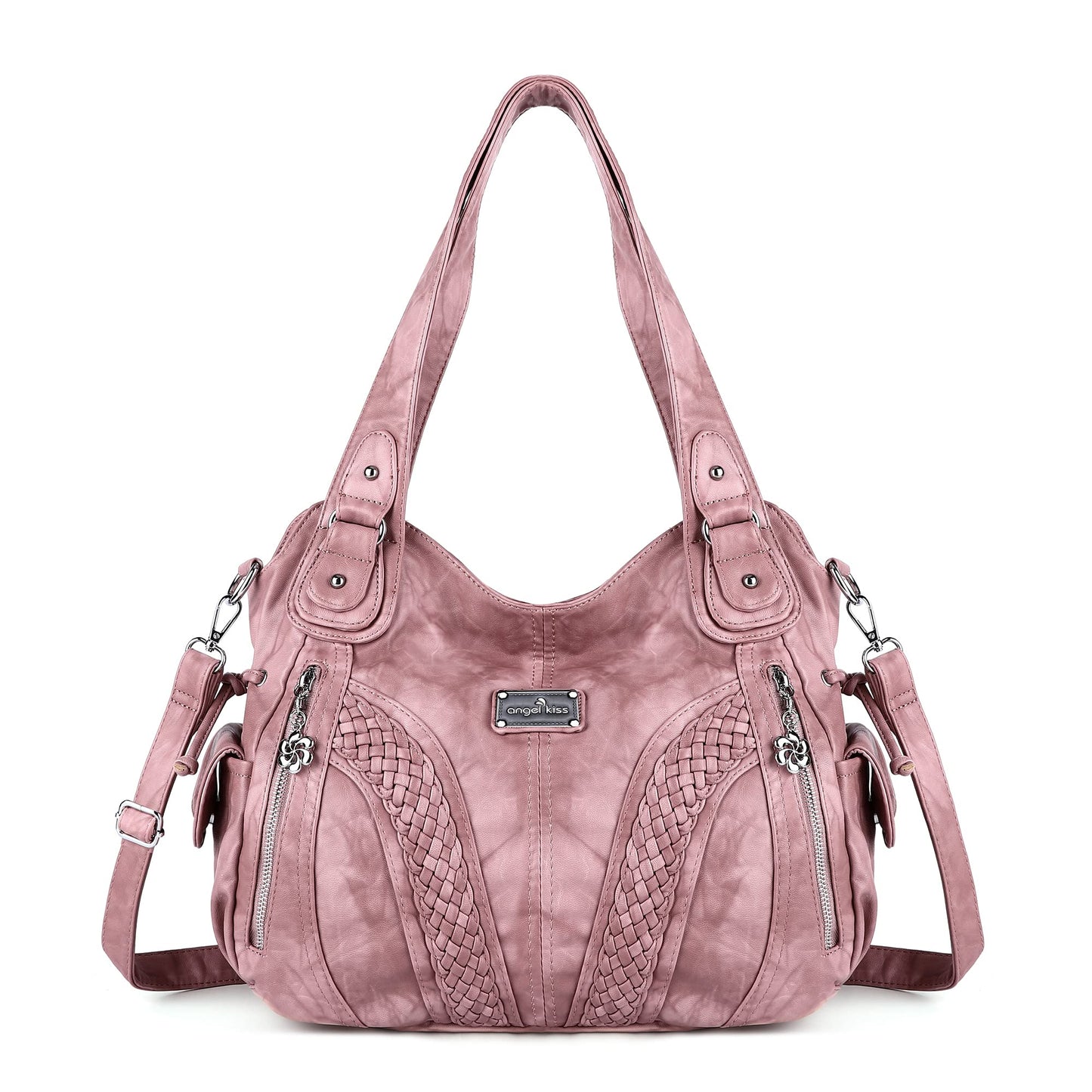 Purses and Handbags Women Fashion Tote Bag Shoulder Bags Top Handle Satchel Purses Washed Synthetic Leather Handbag