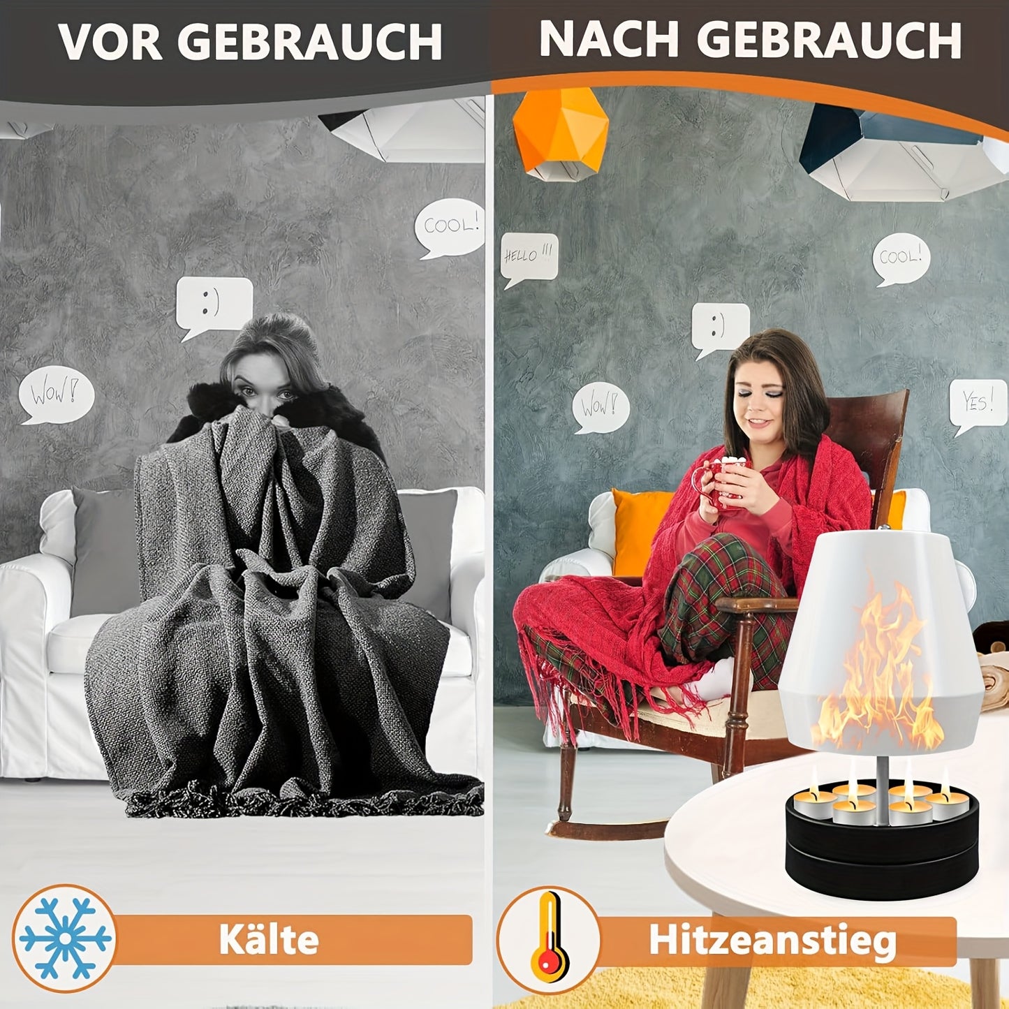 1 Multifunctional Portable Outdoor Indoor Heater with Candle Holder and Hand Warmer Function