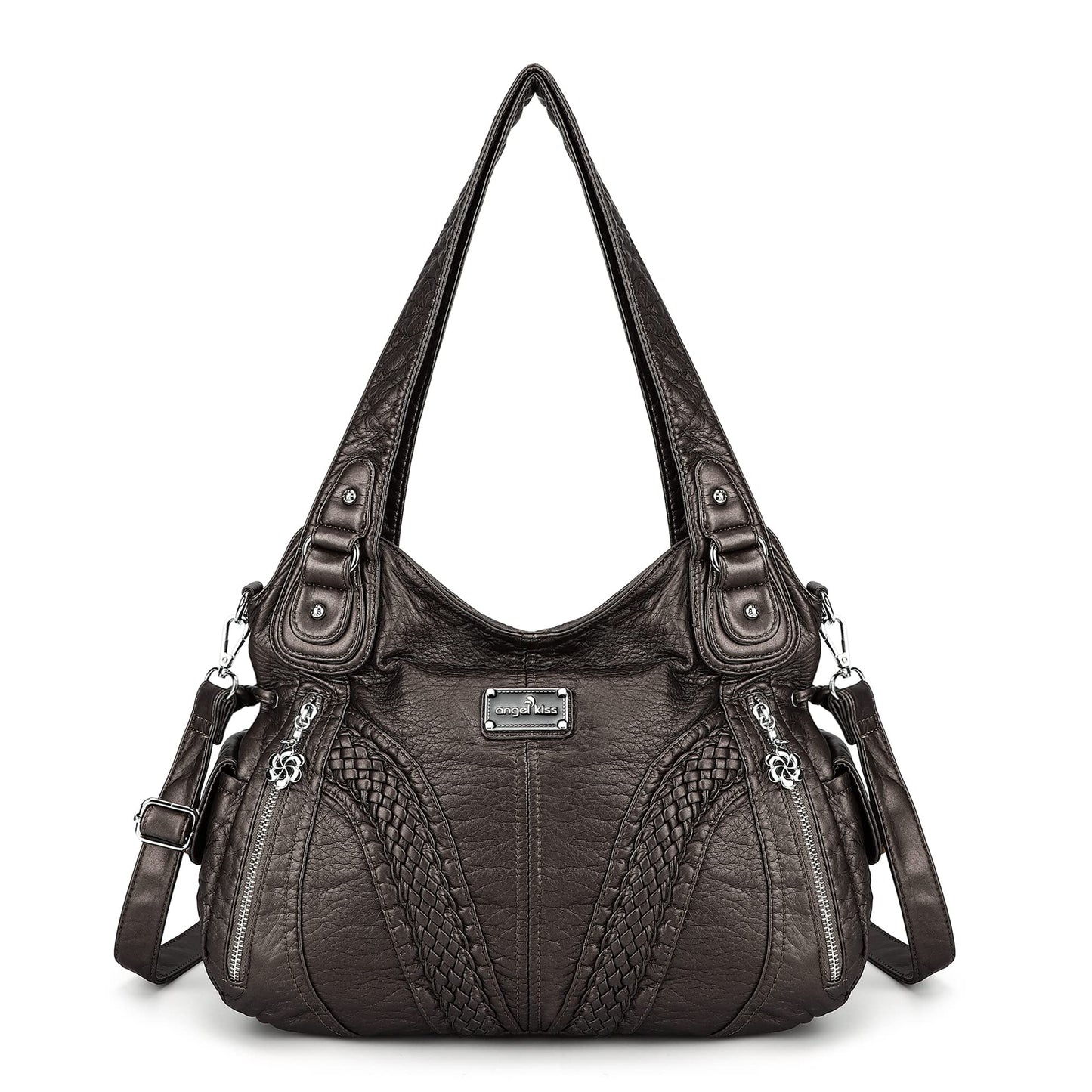 Purses and Handbags Women Fashion Tote Bag Shoulder Bags Top Handle Satchel Purses Washed Synthetic Leather Handbag
