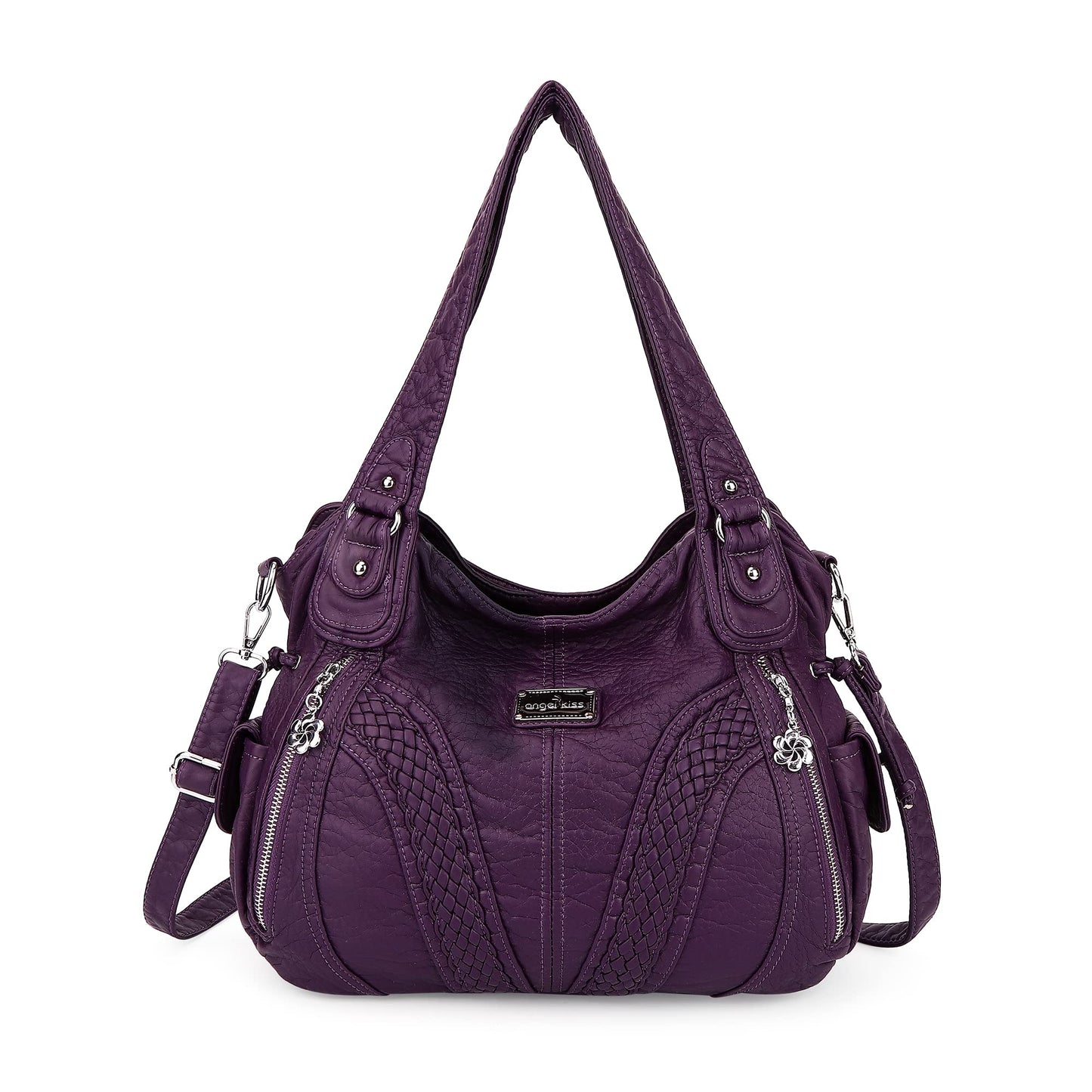Purses and Handbags Women Fashion Tote Bag Shoulder Bags Top Handle Satchel Purses Washed Synthetic Leather Handbag