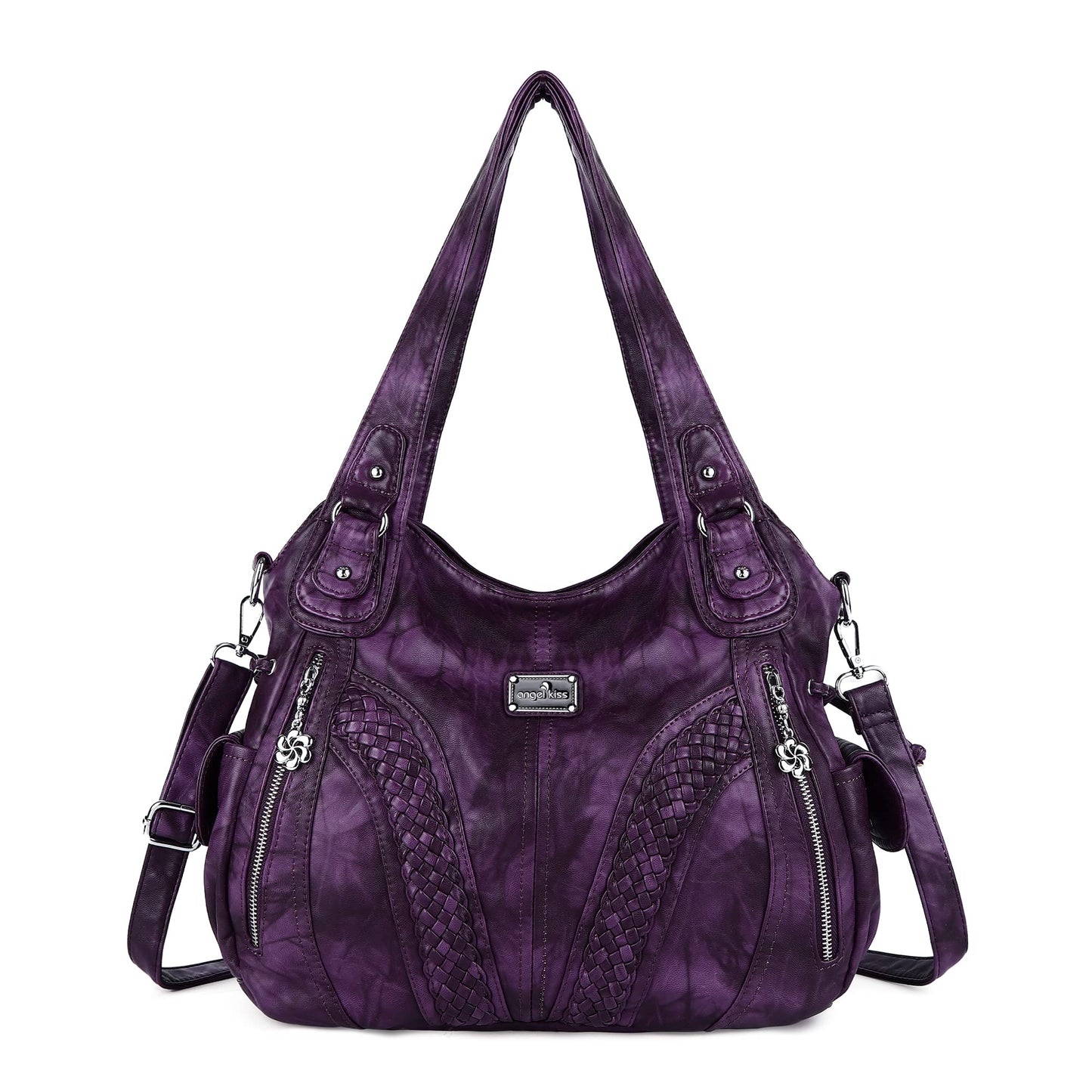 Purses and Handbags Women Fashion Tote Bag Shoulder Bags Top Handle Satchel Purses Washed Synthetic Leather Handbag