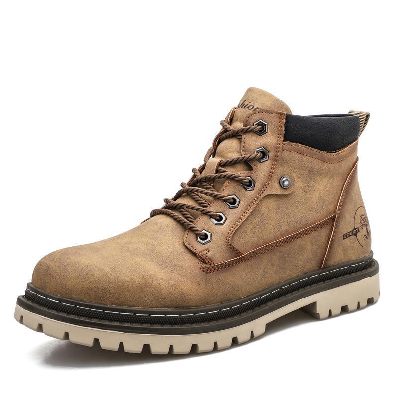 Men’s Casual High Top Leather Tooling Shoes