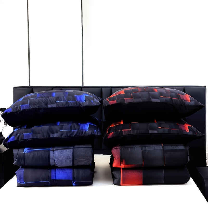 3-Piece Super Soft Fashion Grid Quilt Set