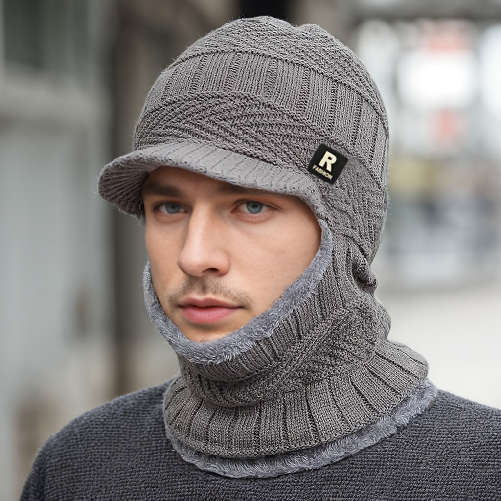 Men’s Winter Beanie Hat with Neck Warme