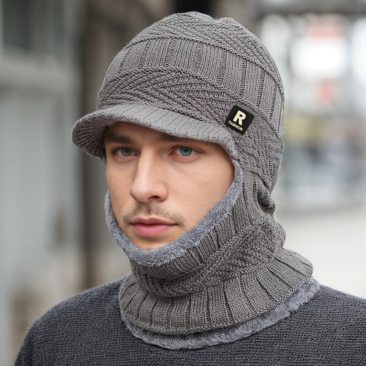 Men’s Winter Beanie Hat with Neck Warme