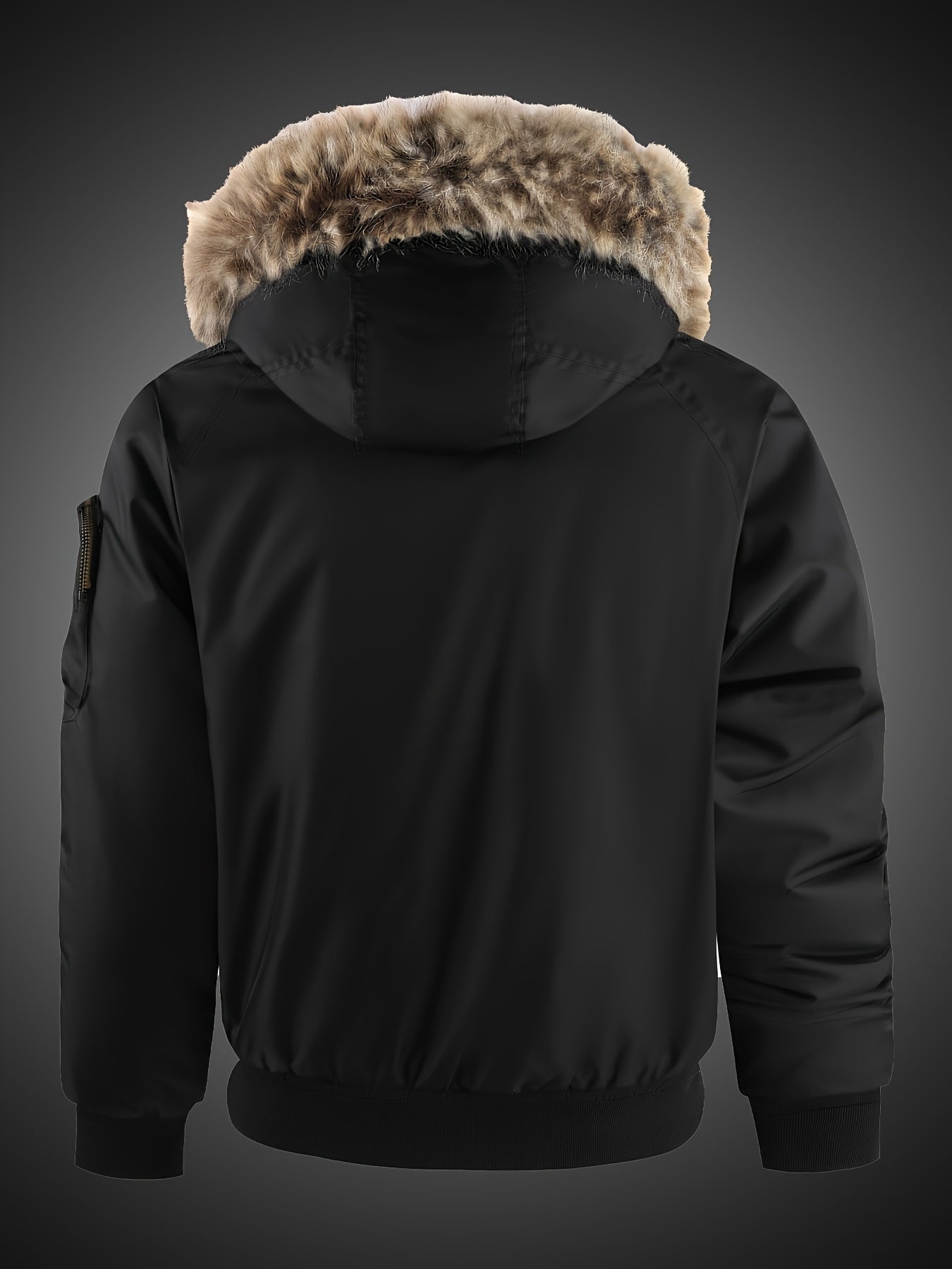 Men’s Insulated Winter Jacket with Detachable Fur Hood