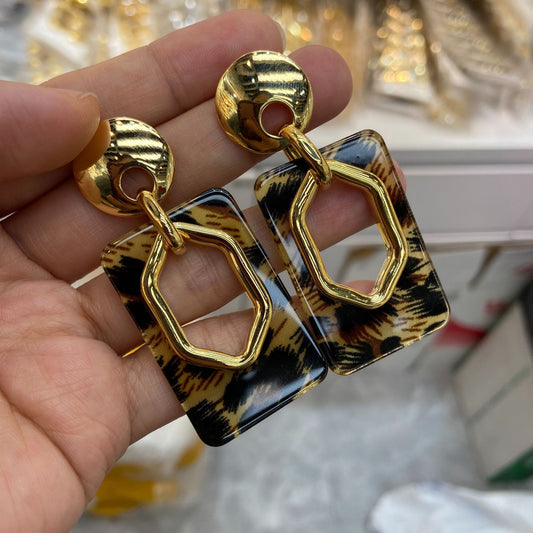 European and American Retro Leopard Print Earring