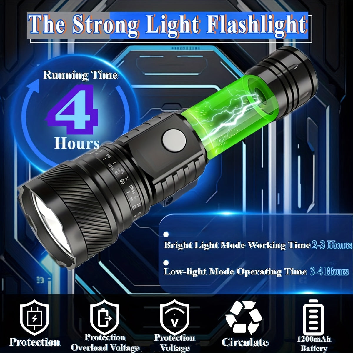 2/4pcs Solar Flashlight – Portable LED Flashlight with USB & Solar Charging
